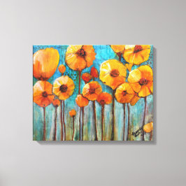 Papavers in Herfst Canvas Afdruk