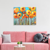 Papavers in Herfst Canvas Afdruk (Insitu (Woonkamer))