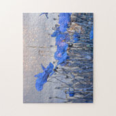 Papavers in het blauw legpuzzel (Verticaal)