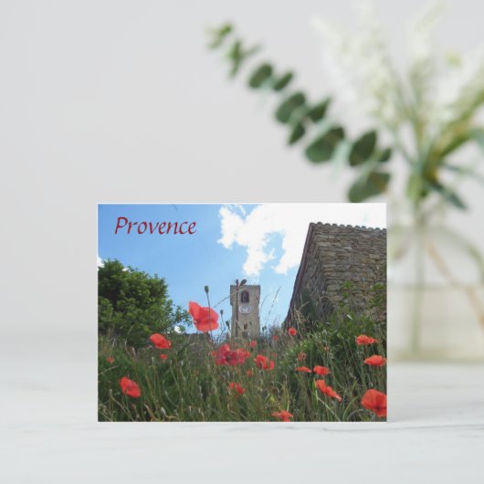 Papavers in het briefkaart Provence (Staand voorkant)