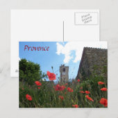 Papavers in het briefkaart Provence (Voorkant / Achterkant)