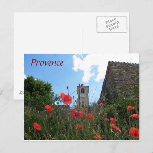 Papavers in het briefkaart Provence (Voorkant / Achterkant)