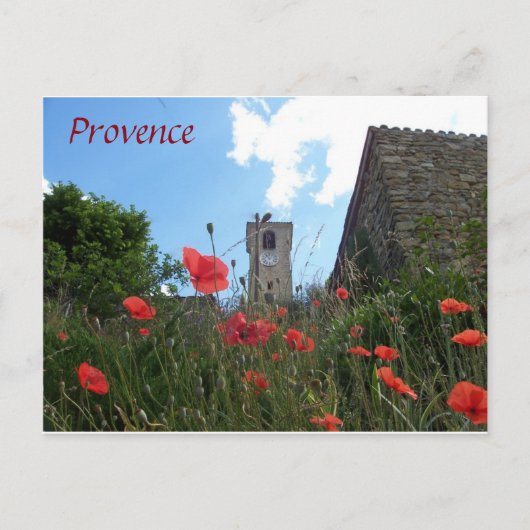 Papavers in het briefkaart Provence (Voorkant)