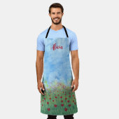 Papavers in het speciaal gepersonaliseerd platform schort (Gedragen)