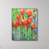 Papavers in het voorjaar canvas afdruk (Voorkant)
