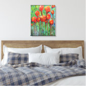 Papavers in het voorjaar canvas afdruk (Insitu (Slaapkamer))