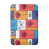 Papavers in kleurrijke dozen badmat (Voorkant Verticaal)