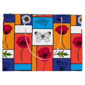 Papavers in kleurrijke dozen groot cadeauzakje (Achterkant)