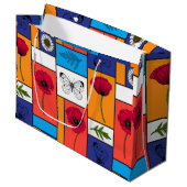 Papavers in kleurrijke dozen groot cadeauzakje (Voorkant Gekanteld)