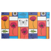 Papavers in kleurrijke dozen kussensloop (Voorkant-Links)