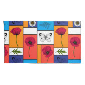 Papavers in kleurrijke dozen kussensloop (Achterkant-Rechts)