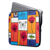 Papavers in kleurrijke dozen laptop sleeve (Voorkant Links)