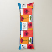 Papavers in kleurrijke dozen lichaamskussen (Achterkant (Verticaal))