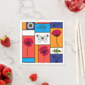 Papavers in kleurrijke dozen servet (Insitu)