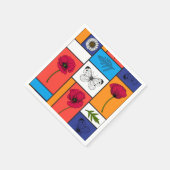 Papavers in kleurrijke dozen servet (Hoek)