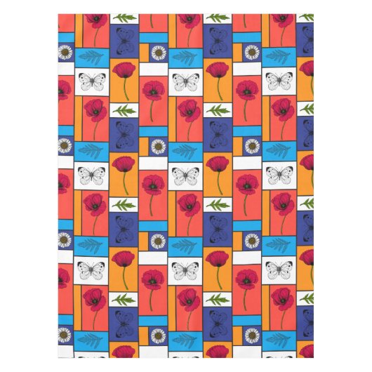 Papavers in kleurrijke dozen tafelkleed (Voorkant)