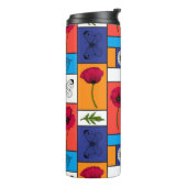 Papavers in kleurrijke dozen thermische droogtromm thermosbeker (Gedraaid links)