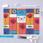 Papavers in kleurrijke dozen tissuepapier (Craft)