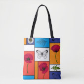Papavers in kleurrijke dozen tote bag (Voorkant)