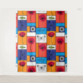 Papavers in kleurrijke dozen wandkleed (Voorkant)