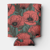 Papavers in Viva Magenta Blikjeskoeler (Voorkant)