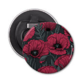 Papavers in Viva Magenta Button Flesopener (Voorkant)