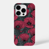 Papavers in Viva Magenta iPhone Hoesje (Achterkant)