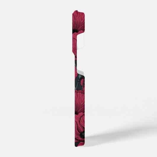 Papavers in Viva Magenta iPhone Hoesje (Linkerkant)