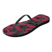 Papavers in Viva Magenta Teenslippers (Schuin)