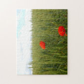 Papavers in Wheat Field Photo Puzzle met Gift Box Legpuzzel (Verticaal)