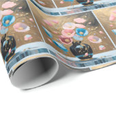 Papavers in zwarte vaas cadeaupapier (Rol Hoek)