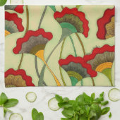 Papavers - Katoen keukenhanddoek (Gevouwen)