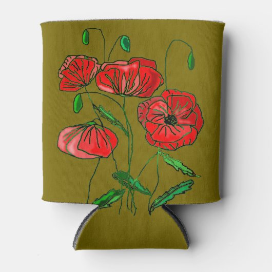 Papavers Koelbox aangepaste kleuren Blikjeskoeler (Voorkant)