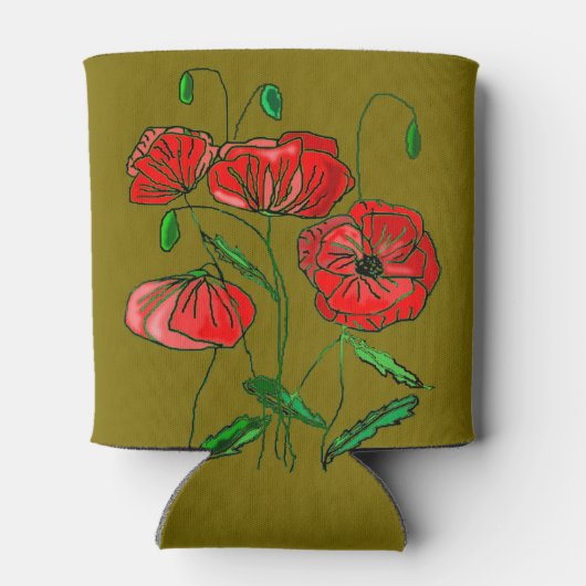 Papavers Koelbox aangepaste kleuren Blikjeskoeler (Achterkant)