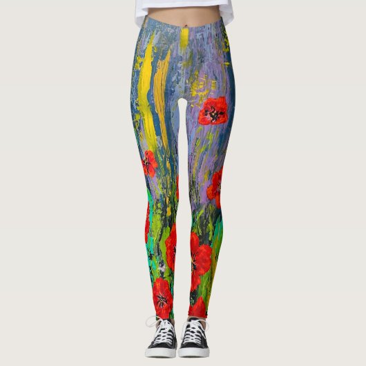 Papavers Leggings (Voorkant)