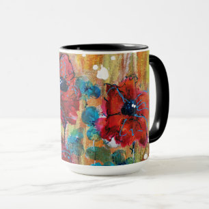 Papavers met blauwe Mok