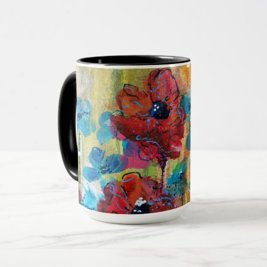 Papavers met blauwe Mok (Voorkant links)