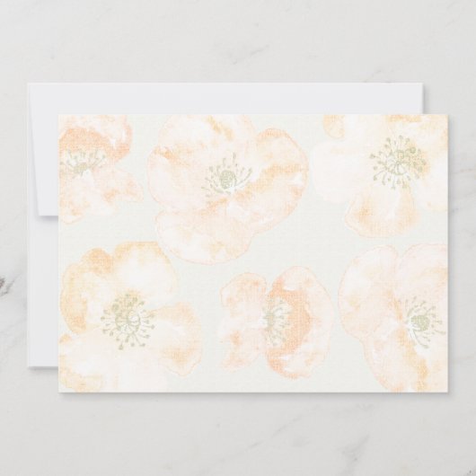  papavers Modern floral bruiloft nodigt uit Kaart (Achterkant)