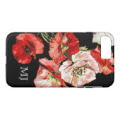 Papavers monogram wilde bloem Case-Mate iPhone case (Achterkant (Horizontaal))