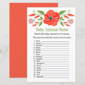 Papavers naam babydieren (Voorkant / Achterkant)
