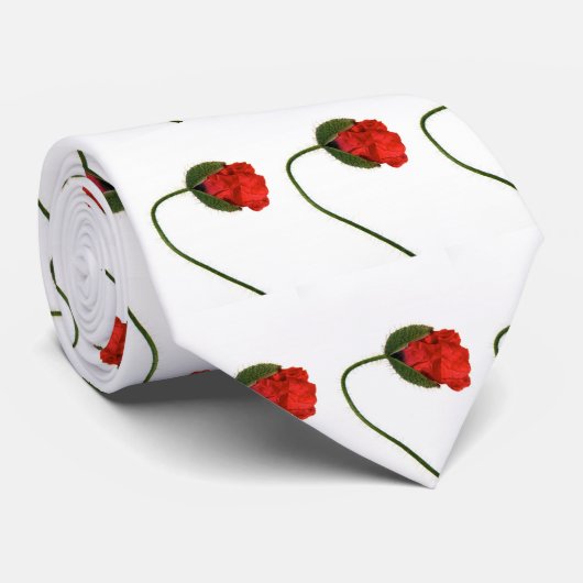 Papavers ontwerp stropdas (Opgerold)