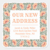  papavers Onze nieuwe adresenvelop afdichtingen Vierkante Sticker (Voorkant)