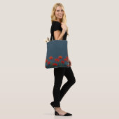 Papavers op Blauwgroen Tote Bag (Op model)