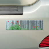 Papavers op een muur bumpersticker (Op auto)