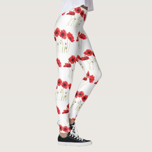 Papavers papaver, zomerfitnesstuin leggings (Rechts)