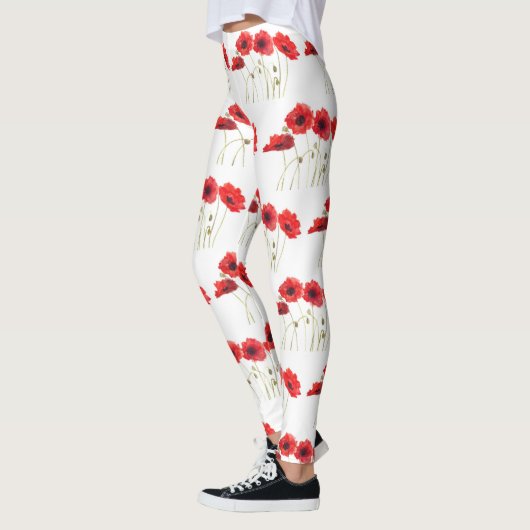 Papavers papaver, zomerfitnesstuin leggings (Links)