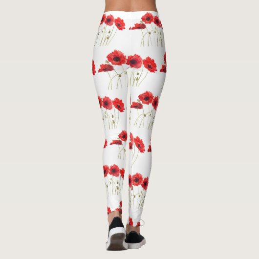 Papavers papaver, zomerfitnesstuin leggings (Achterkant)