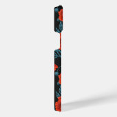 Papavers, rood en blauw op zwart iPhone hoesje (Rechterkant)