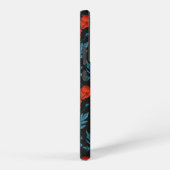 Papavers, rood en blauw op zwart samsung galaxy hoesje (Rechterkant)