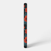 Papavers, rood en blauw op zwart samsung galaxy hoesje (Linkerkant)